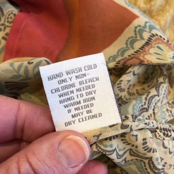 Soft Surroundings yellow orange blue beaded sheer tunic top size Extra Large XL - Picture 12 of 16